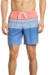 Vineyard Vines Chappy Stripe Swim Trunks In Bluefish