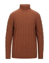 Grey Daniele Alessandrini Turtlenecks In Brown