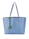 Tory Burch Perry Leather Tote In Bluewood