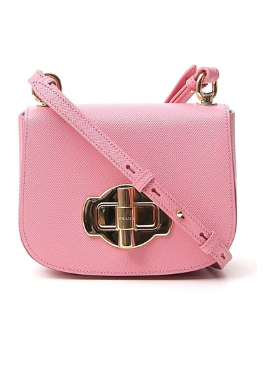 Prada Lock Detail Shoulder Bag In Pink