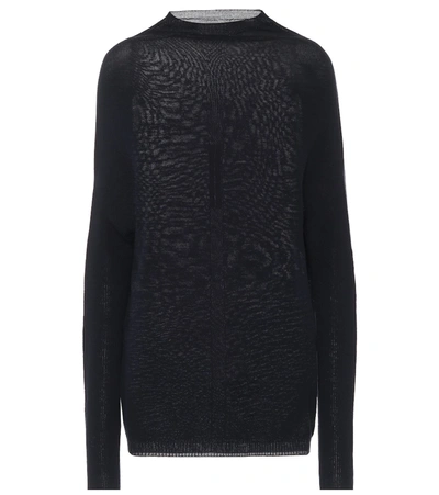 Rick Owens Crater Wool Sweater In Blue