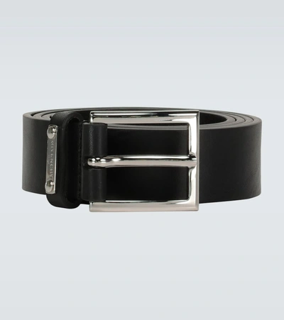 Givenchy Classic Leather Buckle Belt In Black