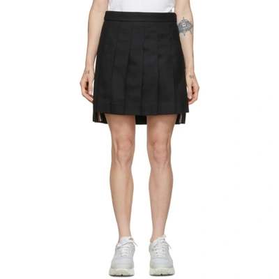 Thom Browne Pleated Step-hem Mini Skirt In Black