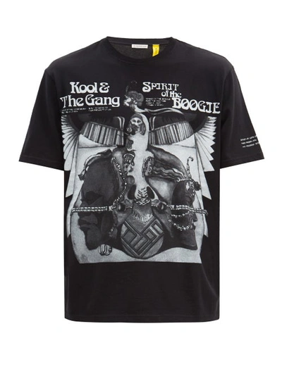 Moncler Spirit Of The Boogie-print Cotton-jersey T-shirt In Black