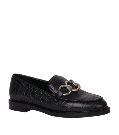 Claudie Pierlot Croc-embossed Leather Loafers