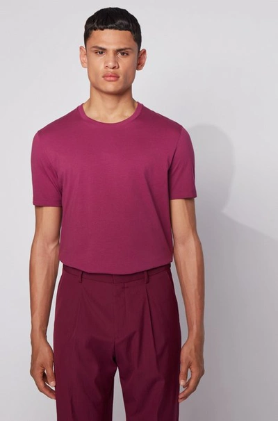 Hugo Boss - Regular Fit T Shirt In Soft Cotton - Purple