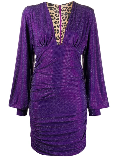 Philipp Plein Daphne Stud Embellished Dress In Purple