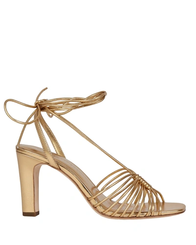Loeffler Randall Women's Hallie Strappy Ankle Tie High Heel Sandals In Gold