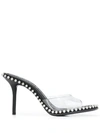 Alexander Wang Nova Studded Leather And Pvc Sandals In Black