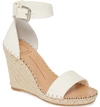 Dolce Vita Noor Leather Espadrille Wedge Sandals In White Leather