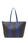 Tumi Everyday Diamond-print Paint Leather-trim Canvas Tote In Brushed Blue