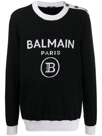 Balmain Black Wool-cashmere Jumper