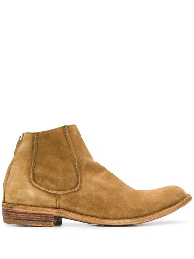 Officine Creative Le Grand Textured Ankle Boots In Brown