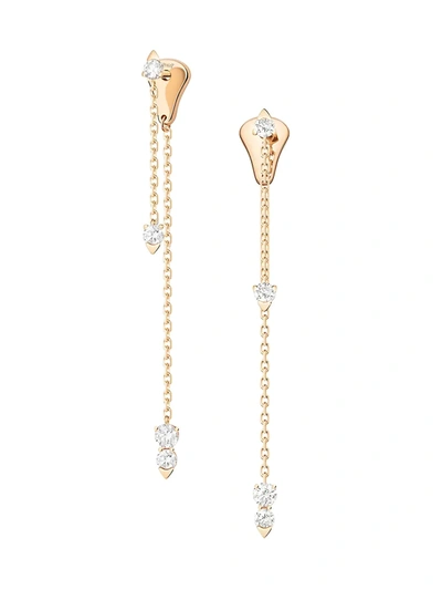 Piaget Women's Sunlight 18k Rose Gold & Diamond Chain Stud Earrings