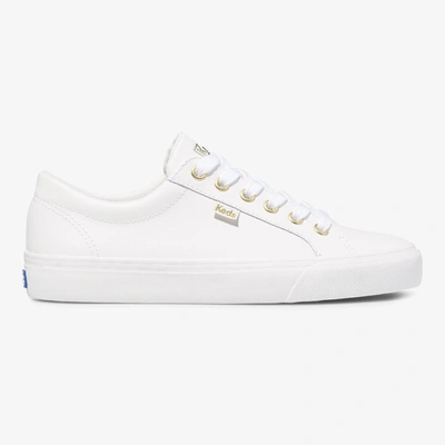 Keds Jump Kick Leather Sneaker In White Gold