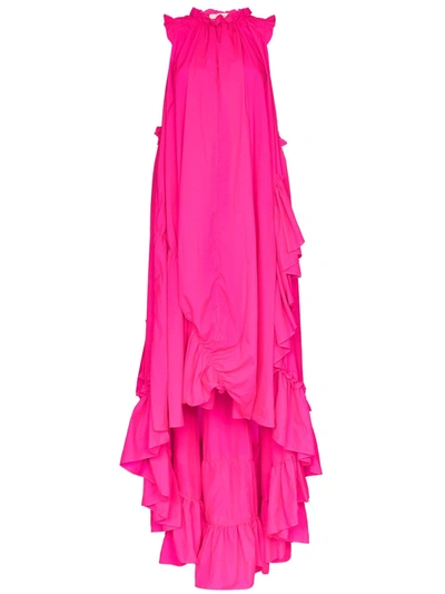 Brøgger Lizzie Asymmetric Evening Gown In Pink