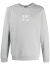 Apc Logo Long-sleeve Sweatshirt In Grey