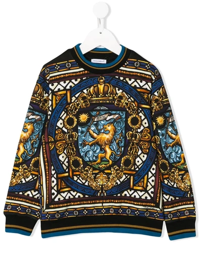 Dolce & Gabbana Kids' Dolce &amp; Gabbana Stained Glass Window Sweatshirt In Multi Coloured