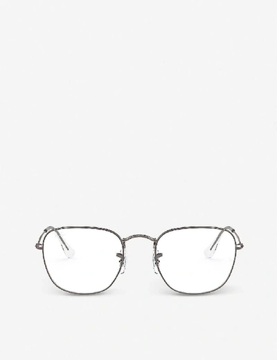 Ray Ban Rx3857v Frank Metal Square-frame Glasses In Grey