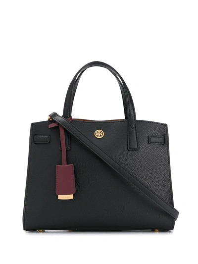 Tory Burch Walker Sm Grained Leather Bag In Black