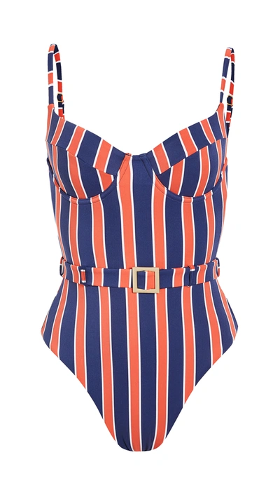 Weworewhat Danielle One Piece In Ribbon Stripe