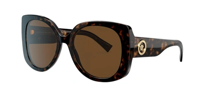 Versace Woman Sunglass Ve4387 In Dark Brown