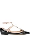 Gucci Rockstud Ballerina Shoes In Black