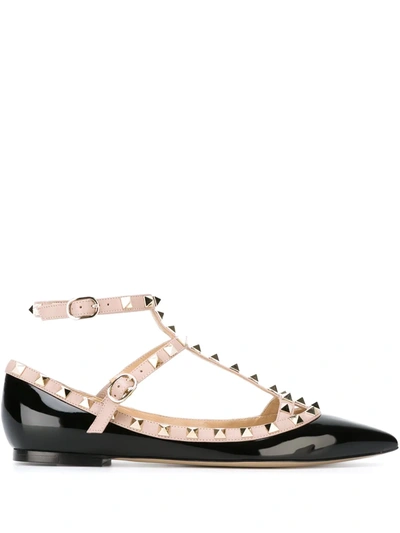 Gucci Rockstud Ballerina Shoes In Black