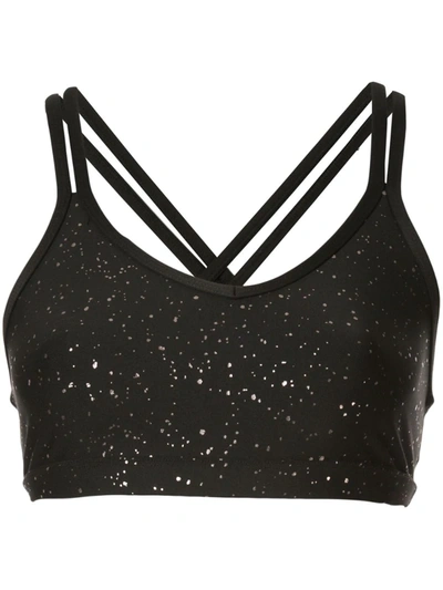 Beyond Yoga Alloy Speckled Double Back Bra - Black Gunmetal Speckle