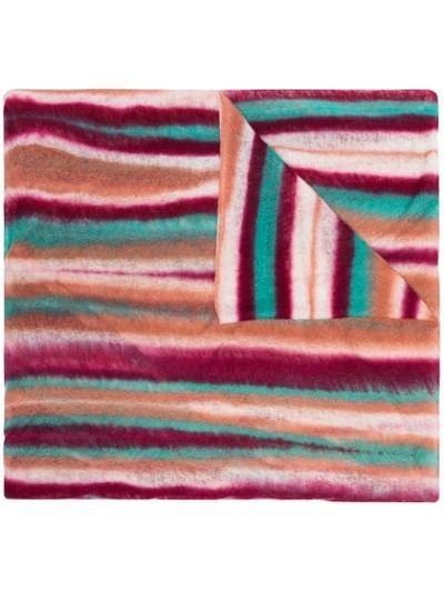 Missoni Multicoloured Striped Cashmere Scarf In Pink