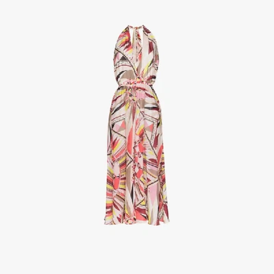 Pucci Neckholder-kleid Mit Grafischem Print In Pink