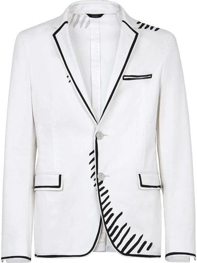 Fendi X Joshua Vides Gabardine Blazer In White