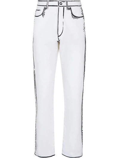 Fendi X Joshua Vides Straight-leg Jeans In White