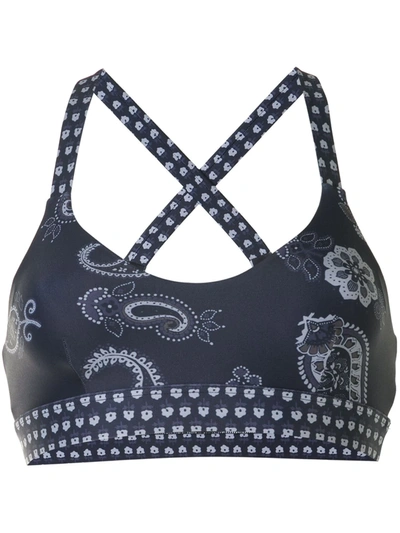 The Upside Fortune Paisley Print Bra In Blue