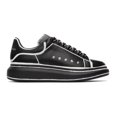 Alexander Mcqueen Oversized Outline Low-top Sneakers In Black,white
