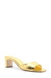 Schutz Queliana Slide Sandal In Gold Leather