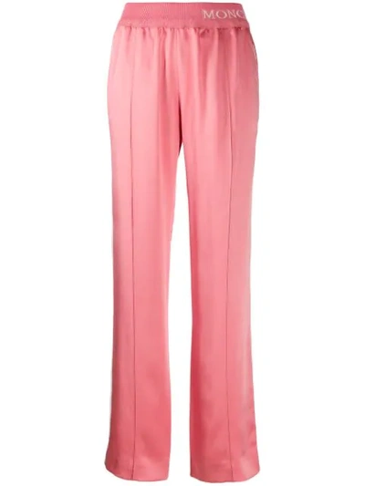 Moncler Casual Track Style Trousers In Pink