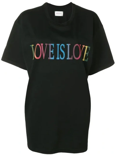 Alberta Ferretti Love Is Love T-shirt In Black