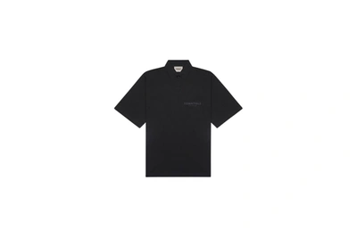 Pre-owned Fear Of God Essentials Short Sleeve Boxy Polo Dark Slate/stretch Limo/black