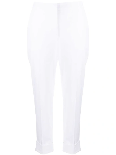 Pt01 Andrea Trousers With Turned-up Hem In White