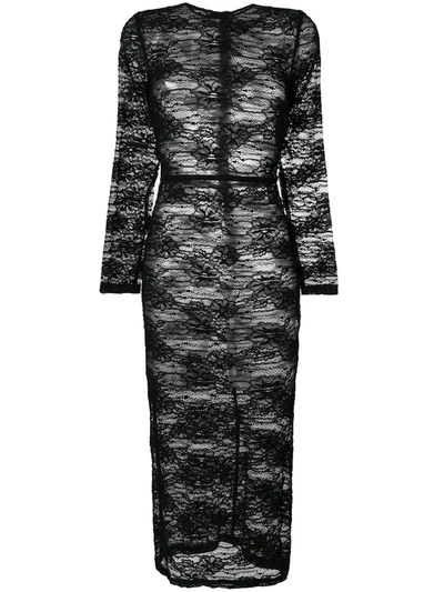 Dolce & Gabbana Lace Sheath Dress In Black