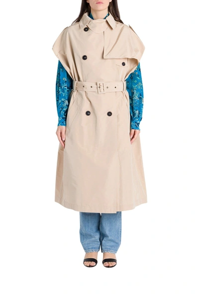 Givenchy Sleveless Trench Coat In Beige
