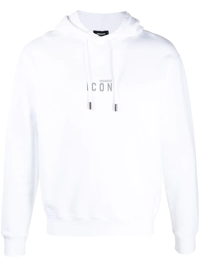 Dsquared2 Icon-logo Print Hoodie In White