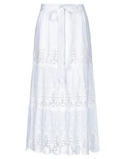 Miguelina Carina Embroidered Cotton Maxi Skirt In White
