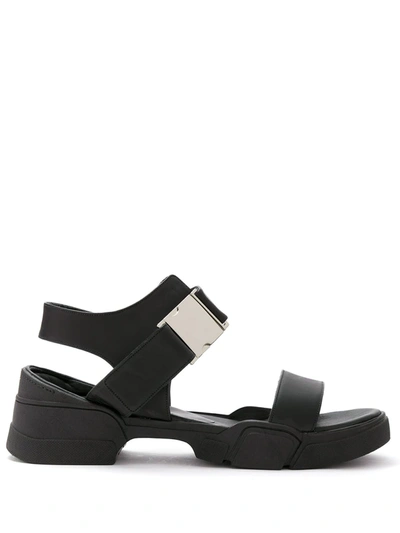 Uma Raquel Davidowicz Leather Veneto Sandals In Black