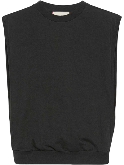 Gucci Logo-print Tank Top In Black