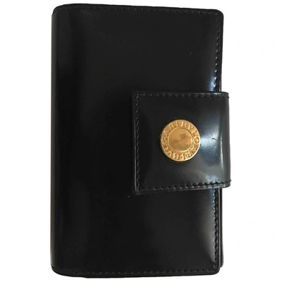 Pre-owned Bvlgari Leather Card Wallet In Black