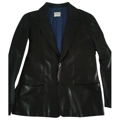 Pre-owned Armani Collezioni Black Leather Jacket