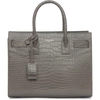 Saint Laurent Baby Sac De Jour Croc-embossed Tote Bag In 1242 Grey