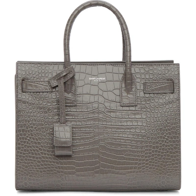 Saint Laurent Baby Sac De Jour Croc-embossed Tote Bag